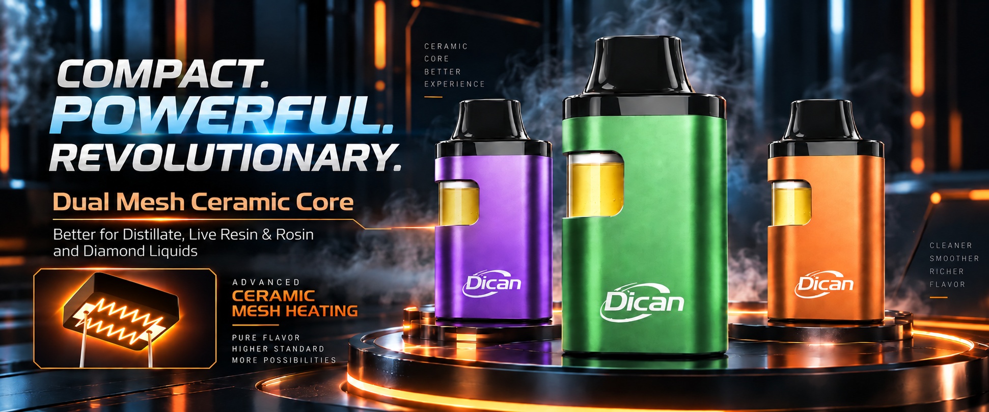 Dual Mesh Keramisk Core Vape til cannabisolier